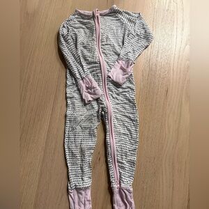 Little Sleepies Black and Pink Polka Dot Footie